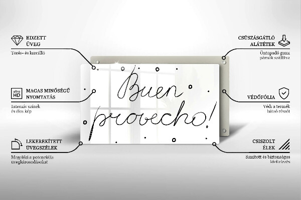 Tagliere in vetro Buen provecho!