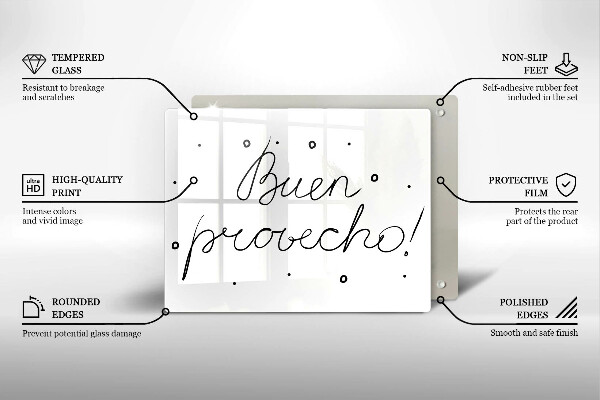 Tagliere in vetro Buen provecho!