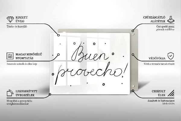 Tagliere in vetro Buen provecho!