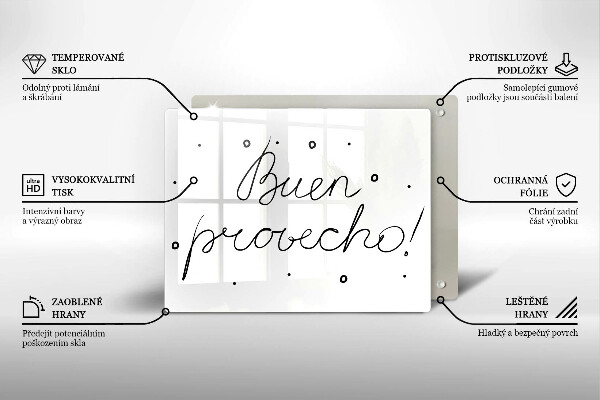 Tagliere in vetro Buen provecho!