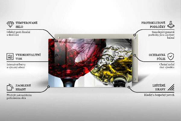 Tagliere in vetro Bicchieri di vino