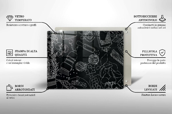 Tagliere in vetro temperato Accessori per la cucina