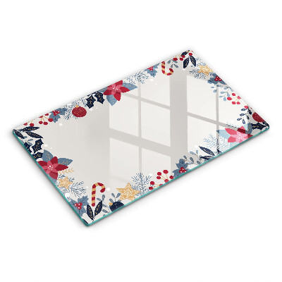 Tagliere in vetro decorazioni natalizie