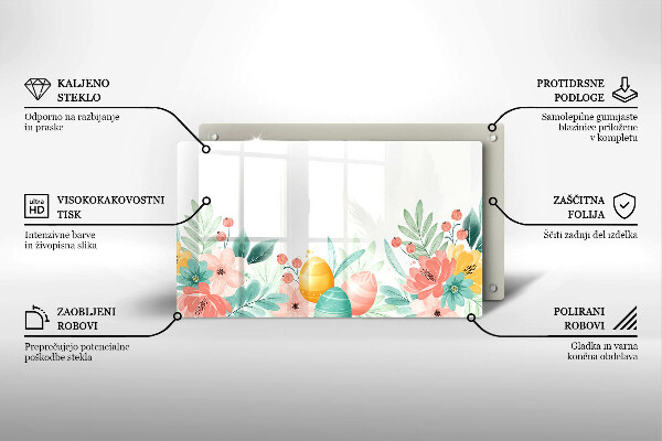 Tagliere in vetro temperato uova di Pasqua