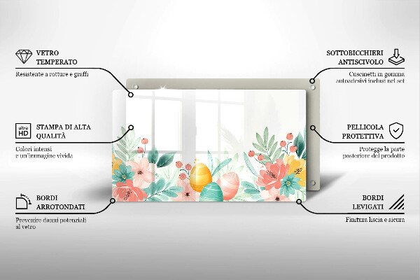 Tagliere in vetro temperato uova di Pasqua