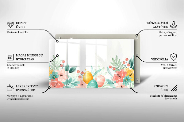 Tagliere in vetro temperato uova di Pasqua