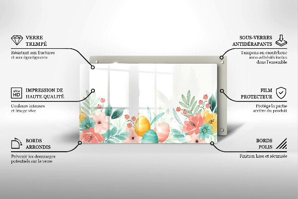 Tagliere in vetro temperato uova di Pasqua