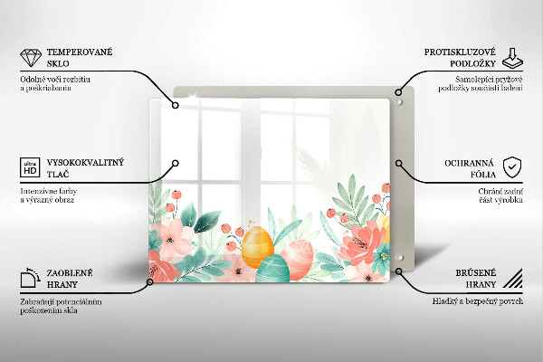 Tagliere in vetro temperato uova di Pasqua