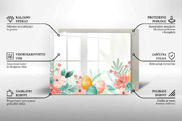 Tagliere in vetro temperato uova di Pasqua