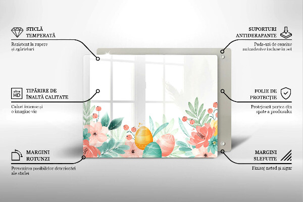Tagliere in vetro temperato uova di Pasqua