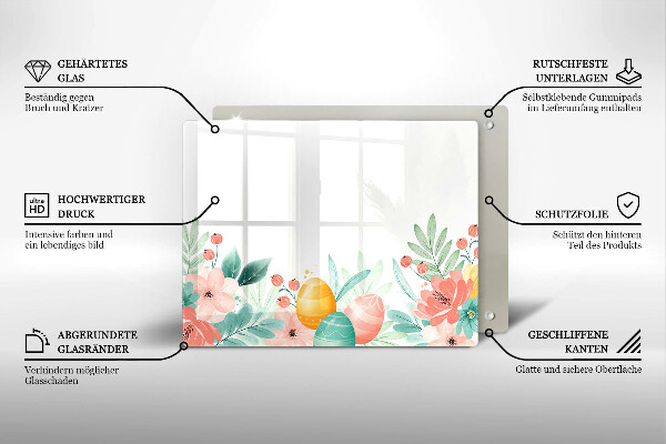 Tagliere in vetro temperato uova di Pasqua