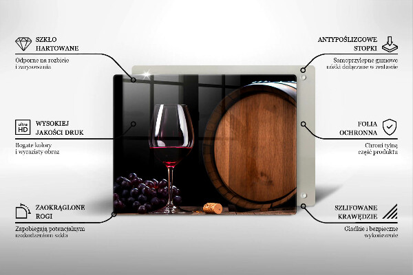 Tagliere in vetro Bicchiere da vino a botte