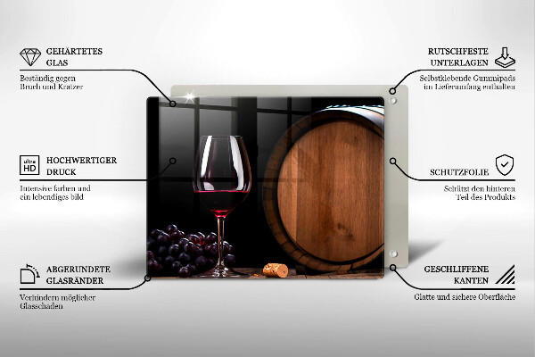 Tagliere in vetro Bicchiere da vino a botte