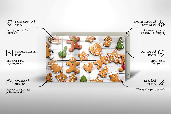 Tagliere in vetro Pan di zenzero di Natale