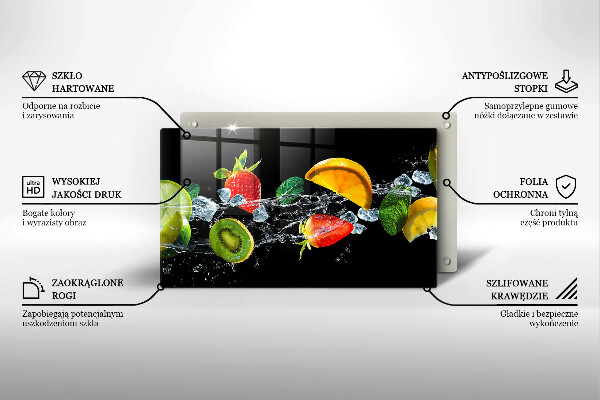 Tagliere in vetro Frutta in acqua