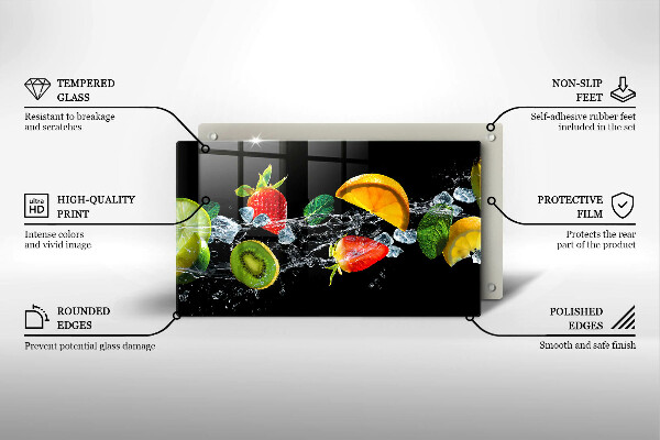 Tagliere in vetro Frutta in acqua