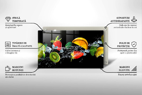 Tagliere in vetro Frutta in acqua