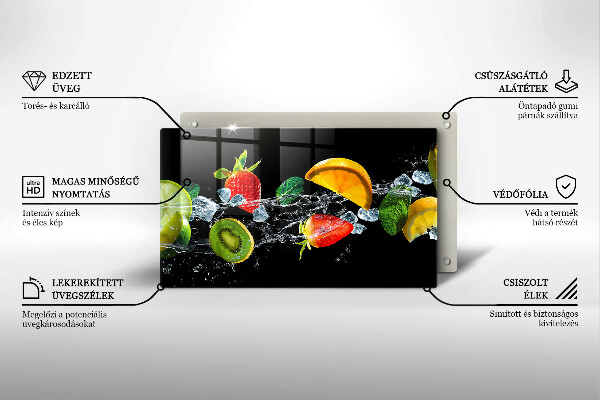 Tagliere in vetro Frutta in acqua