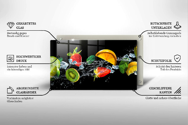 Tagliere in vetro Frutta in acqua