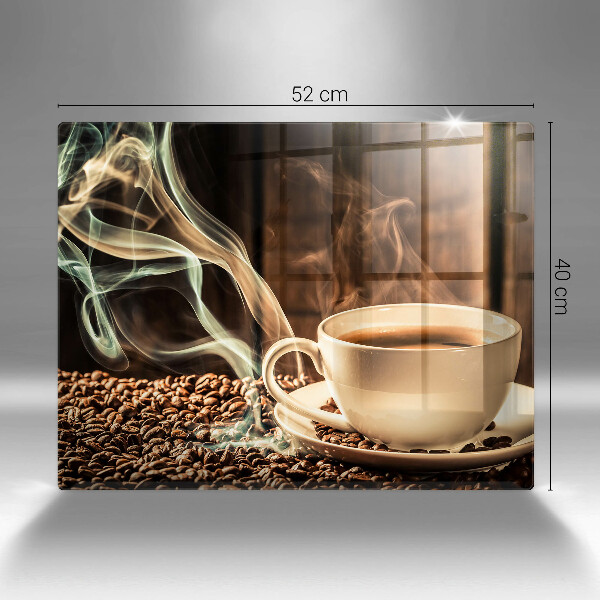 Tagliere in vetro Tazza e chicchi di caffè