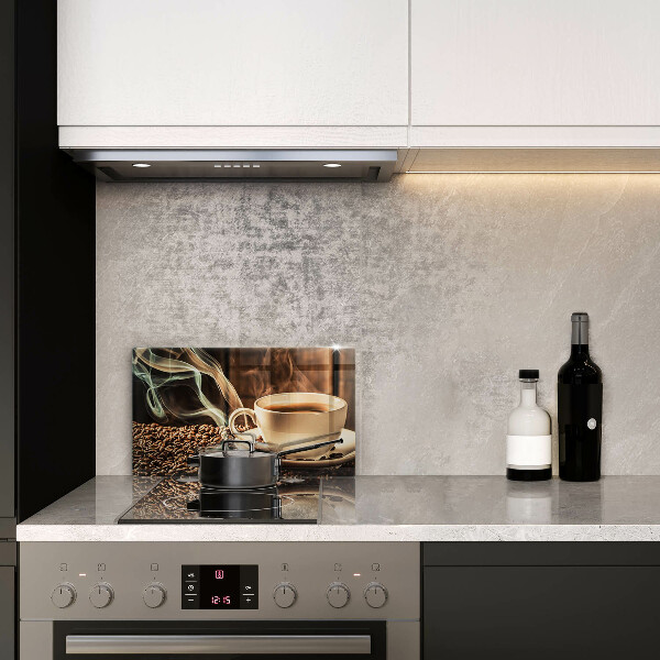 Tagliere in vetro Tazza e chicchi di caffè