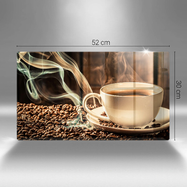 Tagliere in vetro Tazza e chicchi di caffè