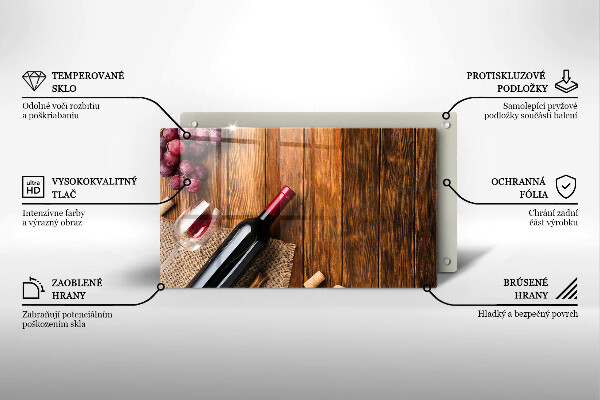 Tagliere in vetro Una bottiglia di vino rosso