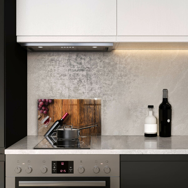 Tagliere in vetro Una bottiglia di vino rosso