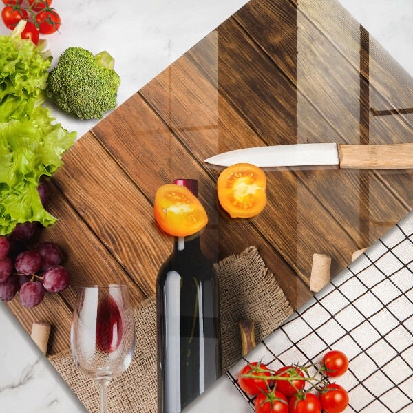 Tagliere in vetro Una bottiglia di vino rosso