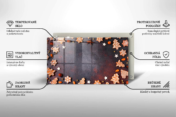 Tagliere in vetro Natale di pan di zenzero