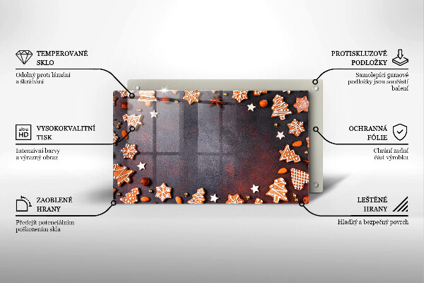 Tagliere in vetro Natale di pan di zenzero