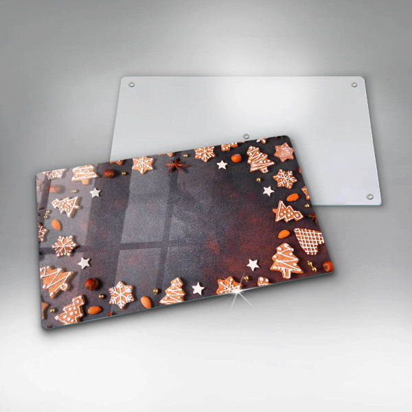 Tagliere in vetro Natale di pan di zenzero