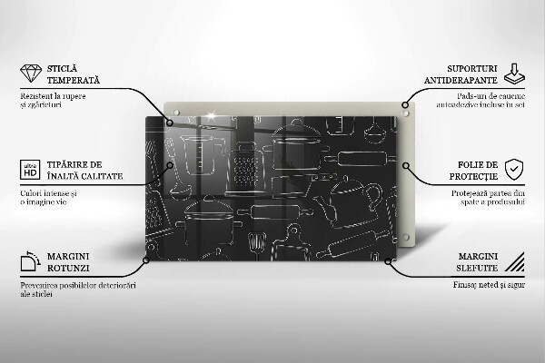 Tagliere in vetro Accessori da cucina dei cartoni animati