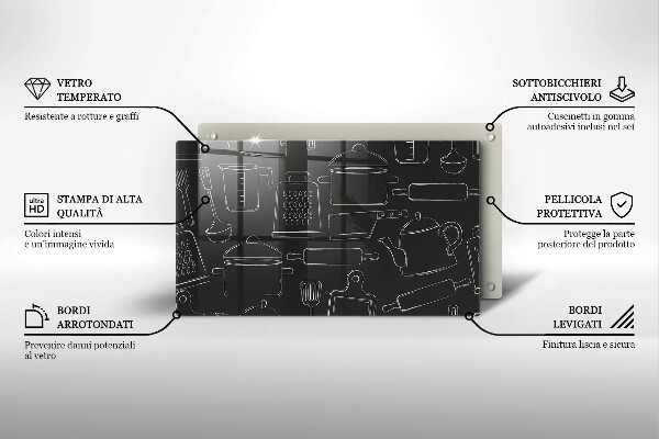 Tagliere in vetro Accessori da cucina dei cartoni animati