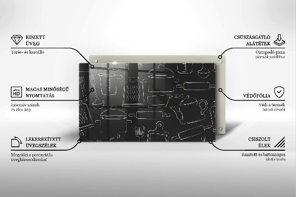 Tagliere in vetro Accessori da cucina dei cartoni animati