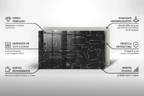 Tagliere in vetro Accessori da cucina dei cartoni animati