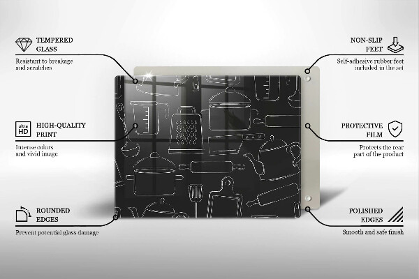 Tagliere in vetro Accessori da cucina dei cartoni animati