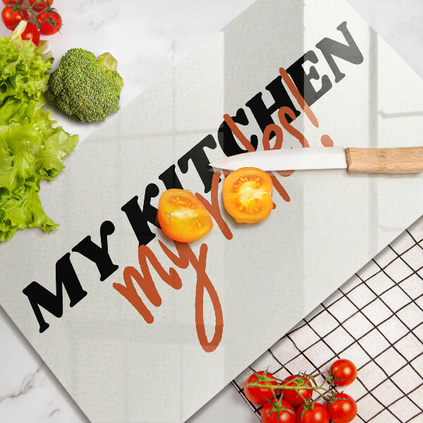 Tagliere in vetro My kitchen my rules