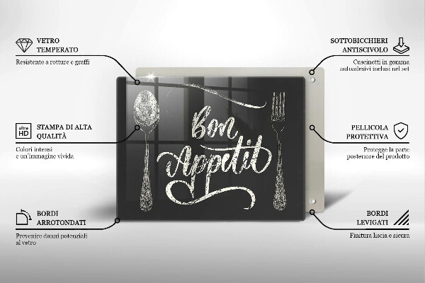 Tagliere in vetro Bon Appetit