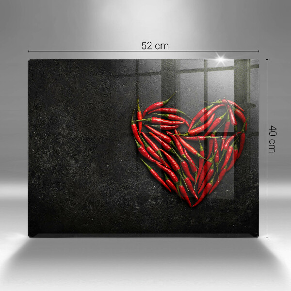 Tagliere in vetro Cuore di peperoncino