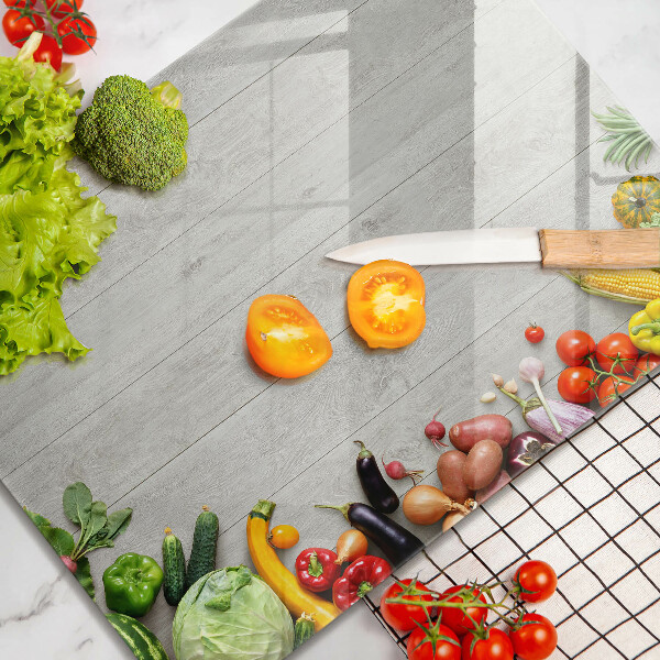 Tagliere in vetro Verdure su tavole