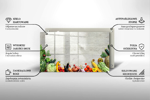 Tagliere in vetro Verdure su tavole