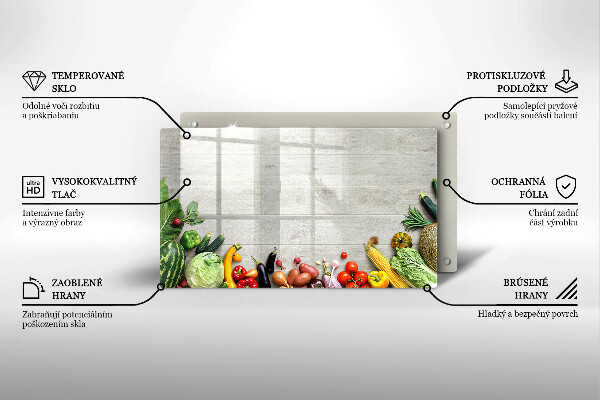 Tagliere in vetro Verdure su tavole