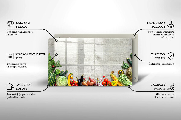 Tagliere in vetro Verdure su tavole