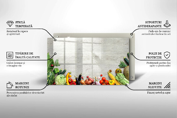 Tagliere in vetro Verdure su tavole