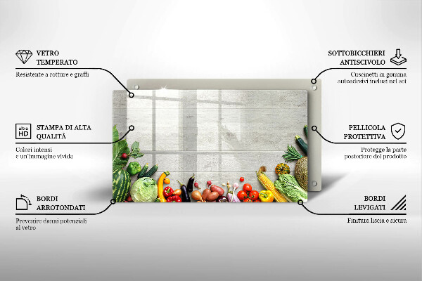 Tagliere in vetro Verdure su tavole