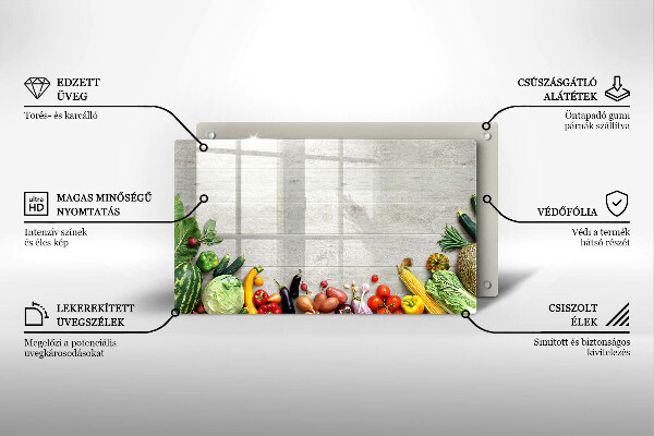 Tagliere in vetro Verdure su tavole