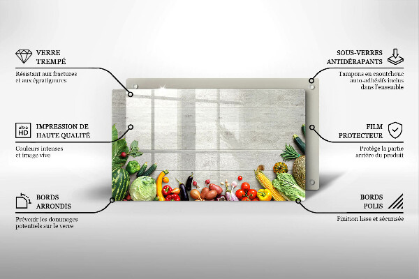 Tagliere in vetro Verdure su tavole