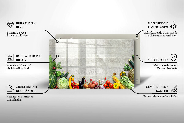 Tagliere in vetro Verdure su tavole