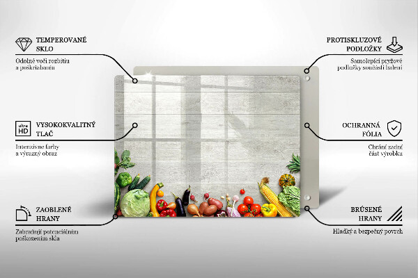 Tagliere in vetro Verdure su tavole